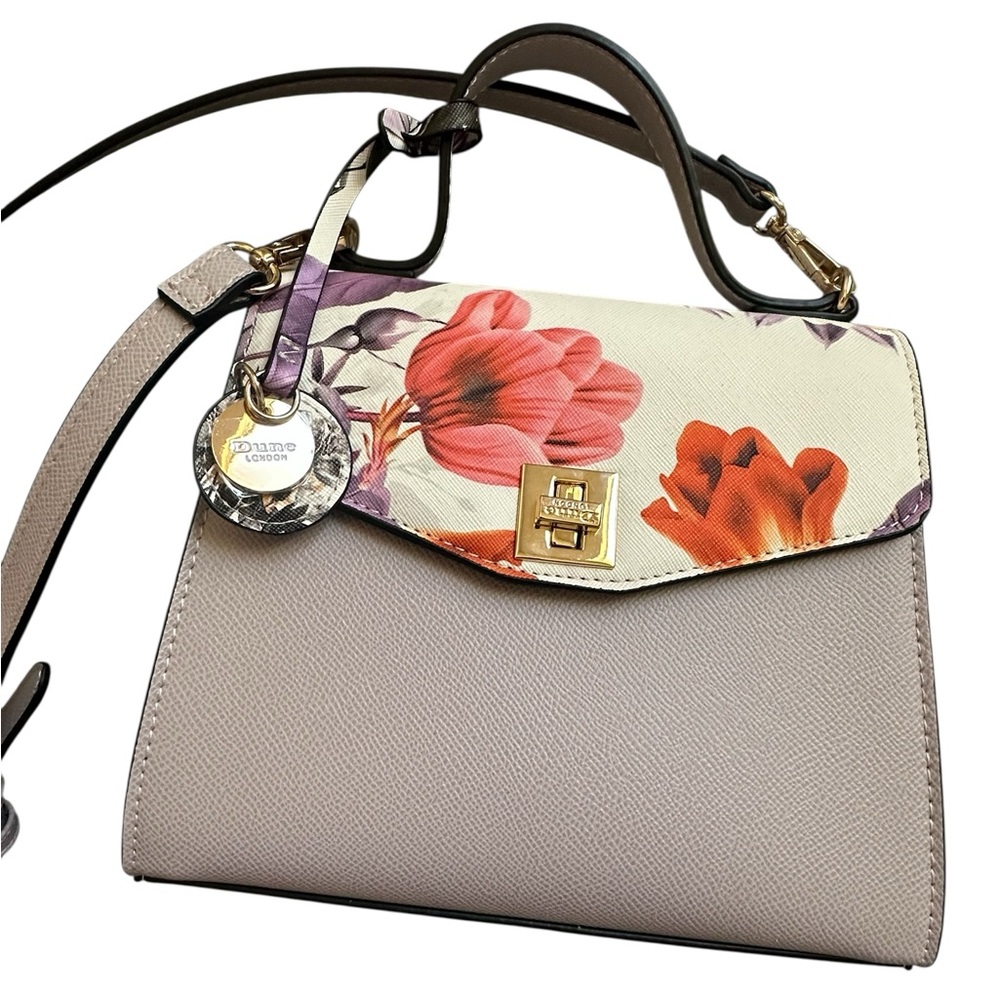 {Dune} Floral Top Handle Bag with purple Body
